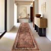 imagePhantoscope Hallway Runner Rug 2x6  Boho Washable NonSlip Kitchen Rug Runner UltraThin Vintage Distressed Accent Throw Rug for Entryway Laundry Bathroom Bedroom BlueGreyBrick RedBlack