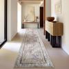 imagePhantoscope Hallway Runner Rug 2x6  Boho Washable NonSlip Kitchen Rug Runner UltraThin Vintage Distressed Accent Throw Rug for Entryway Laundry Bathroom Bedroom BlueGreyLight Brown