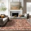 imagePhantoscope Hallway Runner Rug 2x6  Boho Washable NonSlip Kitchen Rug Runner UltraThin Vintage Distressed Accent Throw Rug for Entryway Laundry Bathroom Bedroom BlueGreyBrick RedBlack