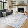 imagePhantoscope Hallway Runner Rug 2x6  Boho Washable NonSlip Kitchen Rug Runner UltraThin Vintage Distressed Accent Throw Rug for Entryway Laundry Bathroom Bedroom BlueGreyBlueGrey