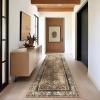 imagePhantoscope Hallway Runner Rug 2x6  Boho Washable NonSlip Kitchen Rug Runner UltraThin Vintage Distressed Accent Throw Rug for Entryway Laundry Bathroom Bedroom BlueGreyDark BrownOrange Spice