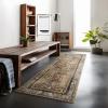 imagePhantoscope Hallway Runner Rug 2x6  Boho Washable NonSlip Kitchen Rug Runner UltraThin Vintage Distressed Accent Throw Rug for Entryway Laundry Bathroom Bedroom BlueGreyDark BrownOrange Spice