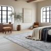 imagePhantoscope Hallway Runner Rug 2x6  Boho Washable NonSlip Kitchen Rug Runner UltraThin Vintage Distressed Accent Throw Rug for Entryway Laundry Bathroom Bedroom BlueGreyBlueGrey
