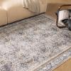 imagePhantoscope Hallway Runner Rug 2x6  Boho Washable NonSlip Kitchen Rug Runner UltraThin Vintage Distressed Accent Throw Rug for Entryway Laundry Bathroom Bedroom BlueGreyLight Brown