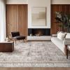 imagePhantoscope Hallway Runner Rug 2x6  Boho Washable NonSlip Kitchen Rug Runner UltraThin Vintage Distressed Accent Throw Rug for Entryway Laundry Bathroom Bedroom BlueGreyLight Brown