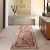 imagePhantoscope Hallway Runner Rug 2x6  Boho Washable NonSlip Kitchen Rug Runner UltraThin Vintage Distressed Accent Throw Rug for Entryway Laundry Bathroom Bedroom BlueGreyBrick RedBlack