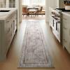 imagePhantoscope Hallway Runner Rug 2x6  Boho Washable NonSlip Kitchen Rug Runner UltraThin Vintage Distressed Accent Throw Rug for Entryway Laundry Bathroom Bedroom BlueGreyLight Brown