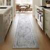 imagePhantoscope Hallway Runner Rug 2x6  Boho Washable NonSlip Kitchen Rug Runner UltraThin Vintage Distressed Accent Throw Rug for Entryway Laundry Bathroom Bedroom BlueGreyBlueGrey