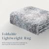 imagePhantoscope Hallway Runner Rug 2x6  Boho Washable NonSlip Kitchen Rug Runner UltraThin Vintage Distressed Accent Throw Rug for Entryway Laundry Bathroom Bedroom BlueGreyBlueGrey