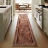 imagePhantoscope Hallway Runner Rug 2x6  Boho Washable NonSlip Kitchen Rug Runner UltraThin Vintage Distressed Accent Throw Rug for Entryway Laundry Bathroom Bedroom BlueGreyBrick RedBlack