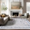 imagePhantoscope Vintage Collection Area Rug 6x9  Washable Rug Boho Rugs NonSlip for Living Room Bedroom Dining Room Dorm Indoor LowPile Carpet Distressed Accent Rug BlueWhiteLight GreyNeutral