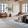 imagePhantoscope Vintage Collection Area Rug 6x9  Washable Rug Boho Rugs NonSlip for Living Room Bedroom Dining Room Dorm Indoor LowPile Carpet Distressed Accent Rug BlueWhiteBlueWhite