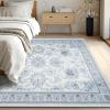 imagePhantoscope Vintage Collection Area Rug 6x9  Washable Rug Boho Rugs NonSlip for Living Room Bedroom Dining Room Dorm Indoor LowPile Carpet Distressed Accent Rug BlueWhiteBlueWhite