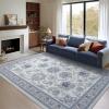 imagePhantoscope Vintage Collection Area Rug 6x9  Washable Rug Boho Rugs NonSlip for Living Room Bedroom Dining Room Dorm Indoor LowPile Carpet Distressed Accent Rug BlueWhiteBlueWhite