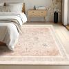 imagePhantoscope Vintage Collection Area Rug 6x9  Washable Rug Boho Rugs NonSlip for Living Room Bedroom Dining Room Dorm Indoor LowPile Carpet Distressed Accent Rug BlueWhiteSoft Pink  Beige
