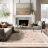 imagePhantoscope Vintage Collection Area Rug 6x9  Washable Rug Boho Rugs NonSlip for Living Room Bedroom Dining Room Dorm Indoor LowPile Carpet Distressed Accent Rug BlueWhiteSoft Pink  Beige