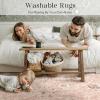 imagePhantoscope Vintage Collection Area Rug 6x9  Washable Rug Boho Rugs NonSlip for Living Room Bedroom Dining Room Dorm Indoor LowPile Carpet Distressed Accent Rug BlueWhiteSoft Pink  Beige