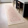 imagePhantoscope Vintage Collection Area Rug 6x9  Washable Rug Boho Rugs NonSlip for Living Room Bedroom Dining Room Dorm Indoor LowPile Carpet Distressed Accent Rug BlueWhiteSoft Pink  Beige