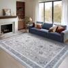 imagePhantoscope Vintage Collection Area Rug 6x9  Washable Rug Boho Rugs NonSlip for Living Room Bedroom Dining Room Dorm Indoor LowPile Carpet Distressed Accent Rug BlueWhiteLight GreyNeutral