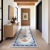 imagePhantoscope Vintage Collection Area Rug 6x9Washable Rug Boho RetroPatterned Rugs NonSlip for Living Room BedroomDining RoomDormIndoor LowPile Carpet Distressed Accent RugBlueOrangeCreamBlueOrangeCream