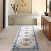 imagePhantoscope Vintage Collection Area Rug 6x9Washable Rug Boho RetroPatterned Rugs NonSlip for Living Room BedroomDining RoomDormIndoor LowPile Carpet Distressed Accent RugBlueOrangeCreamBlueOrangeCream
