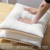 imagePhantoscope Outdoor Pillow Inserts Waterproof  Pack of 2 18x18 Inch Soft WaterResistant Striped Throw Pillow Inserts with Piping Decorative Square Cushion Form Stuffer for Patio Furniture GardenWhite