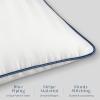 imagePhantoscope Outdoor Pillow Inserts Waterproof  Pack of 2 18x18 Inch Soft WaterResistant Striped Throw Pillow Inserts with Piping Decorative Square Cushion Form Stuffer for Patio Furniture GardenWhite