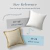 imagePhantoscope Outdoor Pillow Inserts Waterproof  Pack of 2 18x18 Inch Soft WaterResistant Striped Throw Pillow Inserts with Piping Decorative Square Cushion Form Stuffer for Patio Furniture GardenWhite