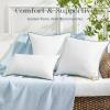 imagePhantoscope Outdoor Pillow Inserts Waterproof  Pack of 2 18x18 Inch Soft WaterResistant Striped Throw Pillow Inserts with Piping Decorative Square Cushion Form Stuffer for Patio Furniture GardenWhite