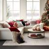 imagePhantoscope Pack of 1 Merry Christmas Gingham Plaid Throw Pillow Cover Teddy Sherpa Decorative Pillows Faux Fur Fluffy Christmas Pillows Soft Square Pillow Cases for BedroomCouch Red 18 x 18 inches