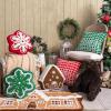 imagePhantoscope Pack of 1 Merry Christmas Gingham Plaid Throw Pillow Cover Teddy Sherpa Decorative Pillows Faux Fur Fluffy Christmas Pillows Soft Square Pillow Cases for BedroomCouch Red 18 x 18 inches