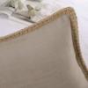 imagePhantoscope Pack of 2 Farmhouse Decorative Throw Decorative Pillow Cover Burlap Linen Trimmed Tailored Edges Sage Green 18 x 18 inches 45 x 45 cmBeige