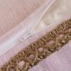 imagePhantoscope Pack of 2 Farmhouse Decorative Throw Decorative Pillow Cover Burlap Linen Trimmed Tailored Edges Sage Green 18 x 18 inches 45 x 45 cmBlush Pink