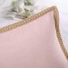 imagePhantoscope Pack of 2 Farmhouse Decorative Throw Decorative Pillow Cover Burlap Linen Trimmed Tailored Edges Sage Green 18 x 18 inches 45 x 45 cmBlush Pink