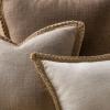 imagePhantoscope Pack of 2 Farmhouse Decorative Throw Decorative Pillow Cover Burlap Linen Trimmed Tailored Edges Sage Green 18 x 18 inches 45 x 45 cmCoffee