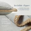 imagePhantoscope Pack of 2 Farmhouse Decorative Throw Decorative Pillow Cover Burlap Linen Trimmed Tailored Edges Sage Green 18 x 18 inches 45 x 45 cmFlax Gray