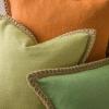 imagePhantoscope Pack of 2 Farmhouse Decorative Throw Decorative Pillow Cover Burlap Linen Trimmed Tailored Edges Sage Green 18 x 18 inches 45 x 45 cmGreen