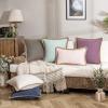 imagePhantoscope Pack of 2 Farmhouse Decorative Throw Decorative Pillow Cover Burlap Linen Trimmed Tailored Edges Sage Green 18 x 18 inches 45 x 45 cmLight Turquoise
