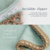 imagePhantoscope Pack of 2 Farmhouse Decorative Throw Decorative Pillow Cover Burlap Linen Trimmed Tailored Edges Sage Green 18 x 18 inches 45 x 45 cmLight Turquoise