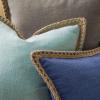 imagePhantoscope Pack of 2 Farmhouse Decorative Throw Decorative Pillow Cover Burlap Linen Trimmed Tailored Edges Sage Green 18 x 18 inches 45 x 45 cmLight Turquoise