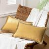 imagePhantoscope Pack of 2 Farmhouse Decorative Throw Decorative Pillow Cover Burlap Linen Trimmed Tailored Edges Sage Green 18 x 18 inches 45 x 45 cmMustard Yellow