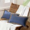 imagePhantoscope Pack of 2 Farmhouse Decorative Throw Decorative Pillow Cover Burlap Linen Trimmed Tailored Edges Sage Green 18 x 18 inches 45 x 45 cmNavy Blue