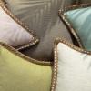 imagePhantoscope Pack of 2 Farmhouse Decorative Throw Decorative Pillow Cover Burlap Linen Trimmed Tailored Edges Sage Green 18 x 18 inches 45 x 45 cmOff White