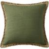 imagePhantoscope Pack of 2 Farmhouse Decorative Throw Decorative Pillow Cover Burlap Linen Trimmed Tailored Edges Sage Green 18 x 18 inches 45 x 45 cmOlive Green
