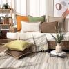 imagePhantoscope Pack of 2 Farmhouse Decorative Throw Decorative Pillow Cover Burlap Linen Trimmed Tailored Edges Sage Green 18 x 18 inches 45 x 45 cmOrange