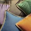 imagePhantoscope Pack of 2 Farmhouse Decorative Throw Decorative Pillow Cover Burlap Linen Trimmed Tailored Edges Sage Green 18 x 18 inches 45 x 45 cmOrange