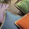imagePhantoscope Pack of 2 Farmhouse Decorative Throw Decorative Pillow Cover Burlap Linen Trimmed Tailored Edges Sage Green 18 x 18 inches 45 x 45 cmOrange