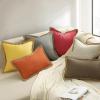 imagePhantoscope Pack of 2 Farmhouse Decorative Throw Decorative Pillow Cover Burlap Linen Trimmed Tailored Edges Sage Green 18 x 18 inches 45 x 45 cmOrange