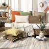 imagePhantoscope Pack of 2 Farmhouse Decorative Throw Decorative Pillow Cover Burlap Linen Trimmed Tailored Edges Sage Green 18 x 18 inches 45 x 45 cmOrange