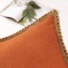 imagePhantoscope Pack of 2 Farmhouse Decorative Throw Decorative Pillow Cover Burlap Linen Trimmed Tailored Edges Sage Green 18 x 18 inches 45 x 45 cmOrange